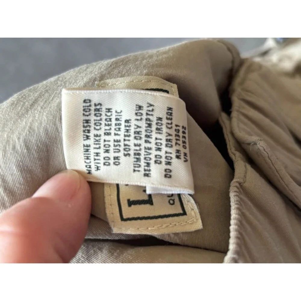 LL Bean Convertible Hiking Pants Khaki Beige Cargo Zip Off Shorts Womens 16